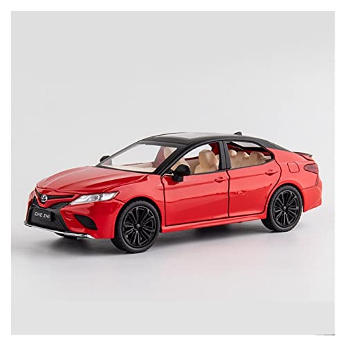 1 24 for Toyota Camry Zinklegierung Automodell Dekoration Simulation Sound Und Licht Kinderspielzeug(Rot) von AQMUZE
