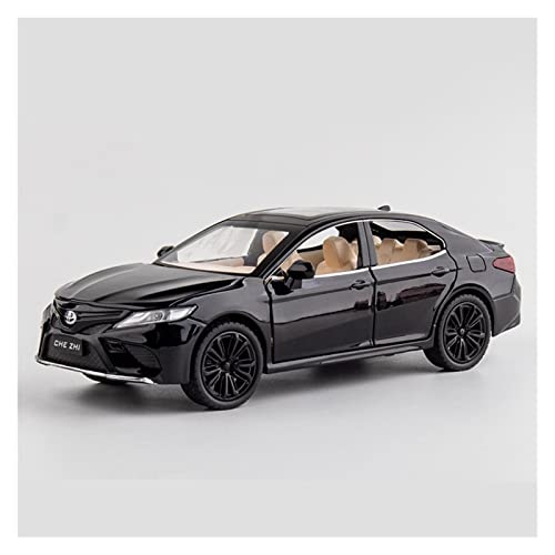 1 24 for Toyota Camry Zinklegierung Automodell Dekoration Simulation Sound Und Licht Kinderspielzeug(Schwarz) von AQMUZE