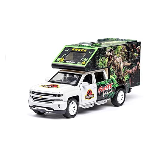 1 32 Alloy Diecast Car Model Dinosaurier Transport Truck Kind Spielzeug Geschenk(White) von AQMUZE