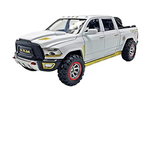 1 32 Diecast Alloy Modellauto Für Dodge RAM Pickup Truck Miniatur Metallfahrzeug Sammler Jungengeschenke(White) von AQMUZE