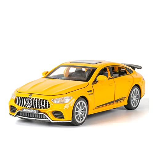1 32 Diecast Alloy Modellauto Miniatur Mercedes Für Benz GT3 AMG Supercar Metall Fahrzeug Geschenk Weihnachtsspielzeug(Yellow) von AQMUZE