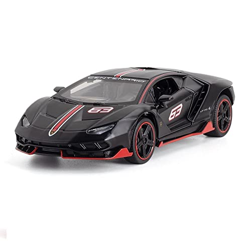 1 32 Diecast Für Lamborghini LP770-4 Alloy Supercar Modell Metall Fahrzeug Kinder Weihnachtsspielzeugsammlung(Bright Black) von AQMUZE