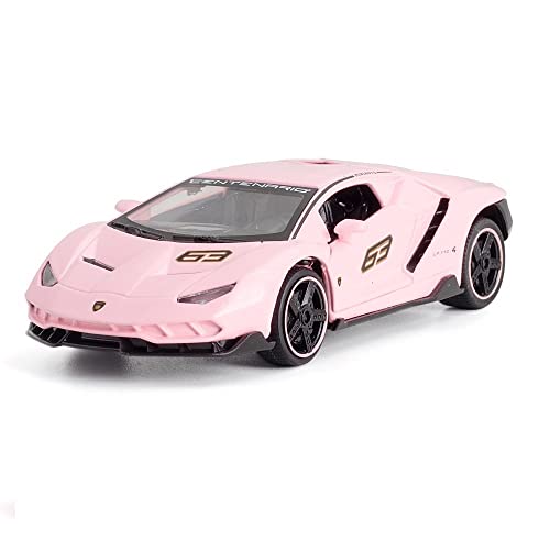 1 32 Diecast Für Lamborghini LP770-4 Alloy Supercar Modell Metall Fahrzeug Kinder Weihnachtsspielzeugsammlung(Rosa) von AQMUZE