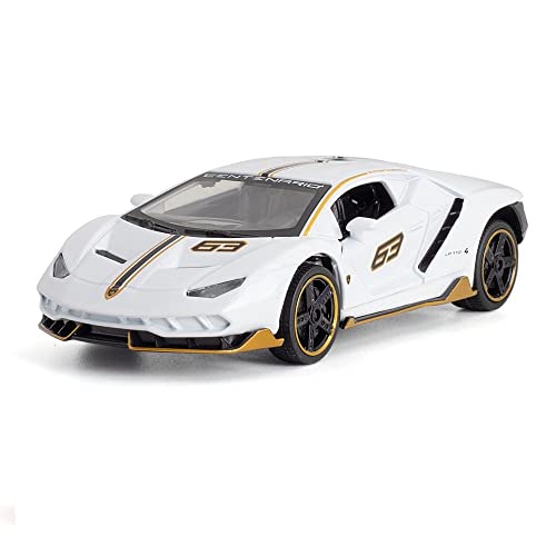 1 32 Diecast Für Lamborghini LP770-4 Alloy Supercar Modell Metall Fahrzeug Kinder Weihnachtsspielzeugsammlung(White) von AQMUZE