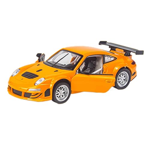1 32 Für Porsche 911 917 GT3 Legierung Rennwagen Modell Diecast Metal Vehicle Collection Kinderspielzeug(Orange) von AQMUZE