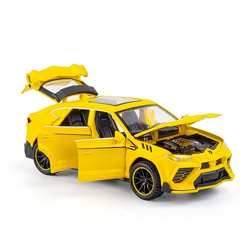1 32 Legierung Auto Modell Luxy Für Lamborghini-Urus SUV Diecast Metall Fahrzeug Display Geschenke Kinder Weihnachtsspielzeug(Yellow) von AQMUZE
