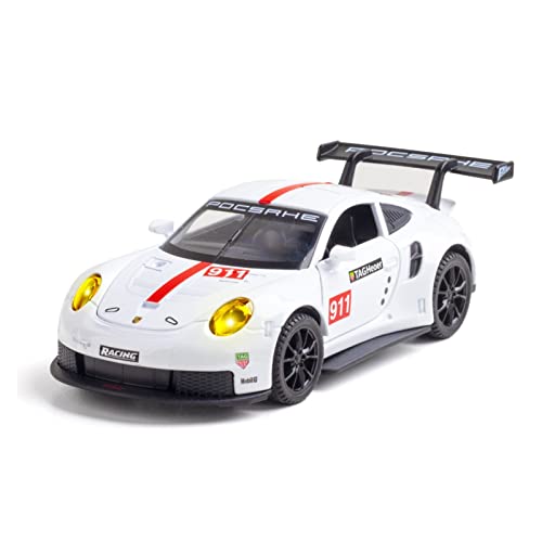 1 32 Legierung Miniatur Für Porsche 911 997 Metallfahrzeug Diecast Rennwagen Modell Kinder Geschenkkollektion(White) von AQMUZE