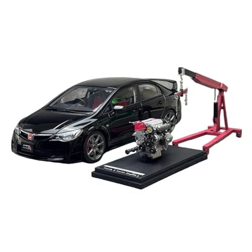 1:18 Für Honda Civic Type R (FD2) 2007 Späte Version Legierung Automodell Statisches Ausstellungsstück(Black) von AQMUZE