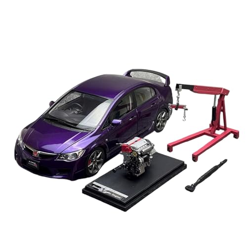 1:18 Für Honda Civic Type R (FD2) 2007 Späte Version Legierung Automodell Statisches Ausstellungsstück(Purple) von AQMUZE