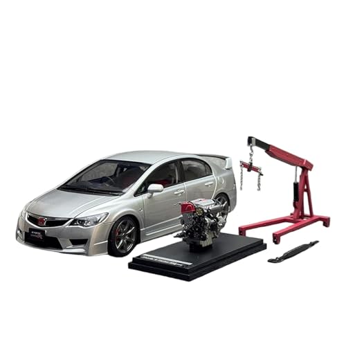 1:18 Für Honda Civic Type R (FD2) 2007 Späte Version Legierung Automodell Statisches Ausstellungsstück(Silver) von AQMUZE