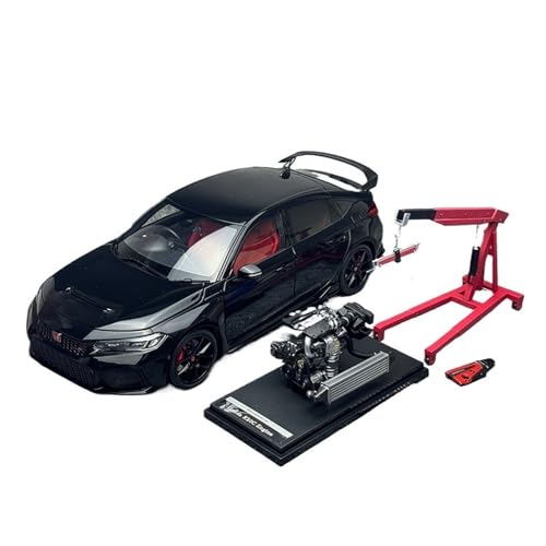 1:18 Für Honda Civic Type R FL5 Metall Druckguss Fahrzeug Collector Series Modell Auto(Black) von AQMUZE