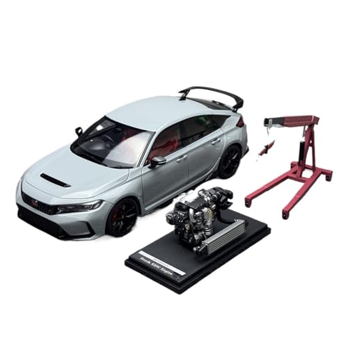 1:18 Für Honda Civic Type R FL5 Metall Druckguss Fahrzeug Collector Series Modell Auto(Gray) von AQMUZE