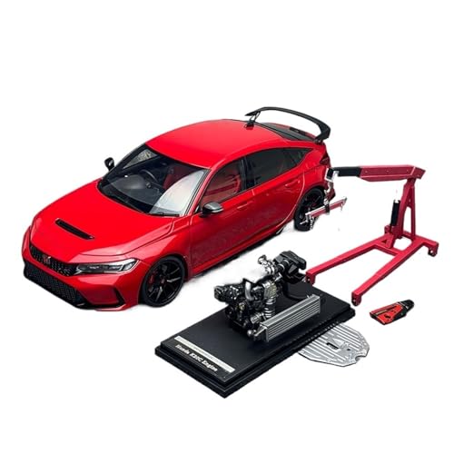 1:18 Für Honda Civic Type R FL5 Metall Druckguss Fahrzeug Collector Series Modell Auto(Red) von AQMUZE