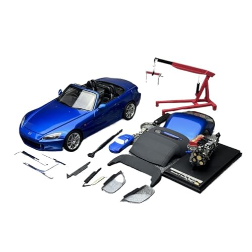 1:18 Für Honda S2000 (AP2) Legierung Auto Mit Simulation Motor Statische Metall Display Modell(Blue) von AQMUZE