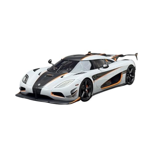 1:18 Für Koenigsegg Agera RS, Resin Sealed Car Model Klassisches Druckgussmetall-Geschenk Für Männer(Gray Orange Stripe) von AQMUZE