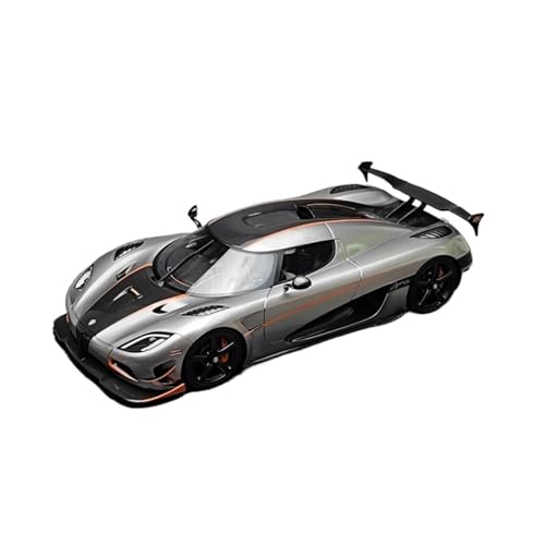 1:18 Für Koenigsegg Agera RS, Resin Sealed Car Model Klassisches Druckgussmetall-Geschenk Für Männer(Silver Orange Stripe) von AQMUZE