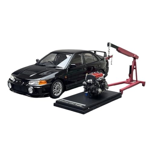 1:18 Für Mitsubishi EVO4 Lancer IVEvolution Legierung Volle Offene Auto Modell Miniatur Fahrzeug Sammeln(Black) von AQMUZE