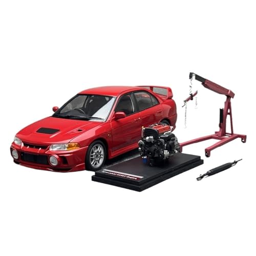1:18 Für Mitsubishi EVO4 Lancer IVEvolution Legierung Volle Offene Auto Modell Miniatur Fahrzeug Sammeln(Red) von AQMUZE