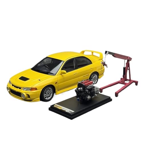 1:18 Für Mitsubishi EVO4 Lancer IVEvolution Legierung Volle Offene Auto Modell Miniatur Fahrzeug Sammeln(Yellow) von AQMUZE