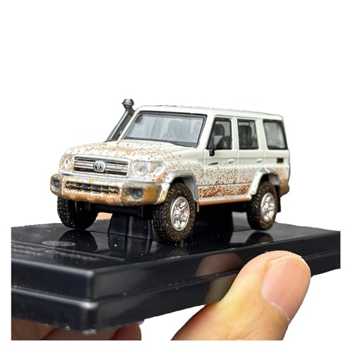 1:64 Für Toyota Landcruiser LC76 Legierung Automodell Mit Vitrine Geschenk Für Erwachsene Teenager(Left Rudder) von AQMUZE