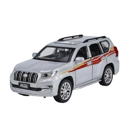 AQMUZE Für Toyota Land Cruiser Prado SUV 1:32 Metalldruckguss-Automodell Mit Ton- Und Lichtsimulation Sammlergeschenk(Silver) von AQMUZE
