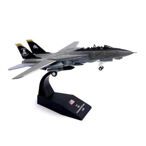 AQMUZE Miniaturmodelle Flugzeuge 1/100 Für F-14 Tomcat Jolly Roger Squadron VF103 Boeing Militär-Raketenbomber-Modell, Druckguss-Metall-Kampfflugzeugmodell(F-14) von AQMUZE