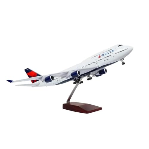 AQMUZE Miniaturmodelle Flugzeuge 1 150 Für Flugzeug B747 Flugzeug Delta Airline Model W Licht Und Rad Druckguss-Harzflugzeug Zur Sammlungsausstellung(with Light) von AQMUZE