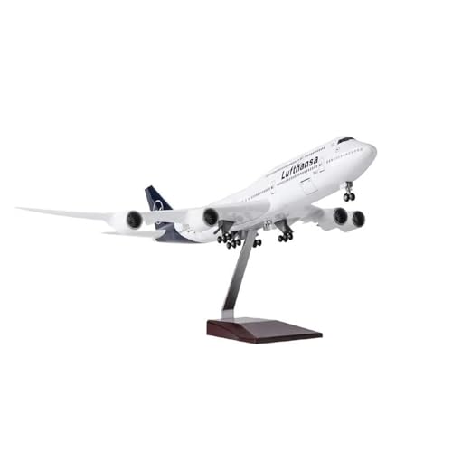 AQMUZE Miniaturmodelle Flugzeuge 1 150 Für Flugzeuge B747 Lufthansa 2024 Flugzeugmodellkollektion Flugzeug Präsentiert Statische Ausstellungsflugzeug(with Light) von AQMUZE