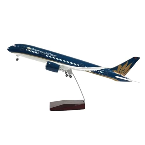 AQMUZE Miniaturmodelle Flugzeuge 43 cm Für Vietnam Airlines Boeing 787 Flugzeugmodell 1/144 Maßstab Druckguss Harz Modell Flugzeug Dekorative Sammlung(with Light B787 43CM) von AQMUZE