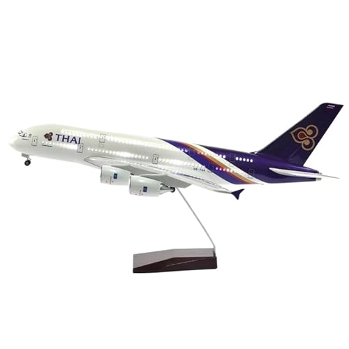 AQMUZE Miniaturmodelle Flugzeuge 46 cm Für Thai Airways A380 Flugzeugmodell, Kunstharzdruckguss Im Maßstab 1 160 Mit Lichtern Und Rädern, Dekoration, Flugzeugspielzeug(with Light) von AQMUZE