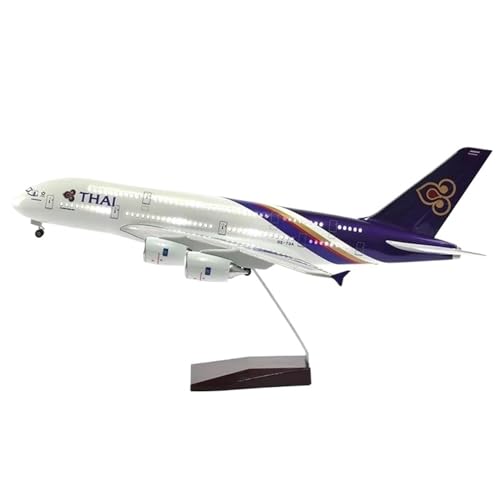 AQMUZE Miniaturmodelle Flugzeuge 47 cm Großer Harzdruckguss 1 160 Für Thailändisches Drachenboot Boeing B747-Flugzeugmodell Mit Lichtern Und Rädern,statischer Anzeige(with Light a380) von AQMUZE