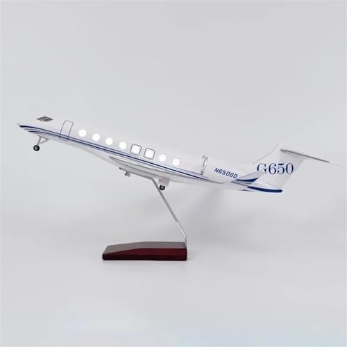 AQMUZE Miniaturmodelle Flugzeuge 47CM G650ER Aero Harz Flugzeug Modell Sammeln Spielzeug Geschenke(with Light) von AQMUZE