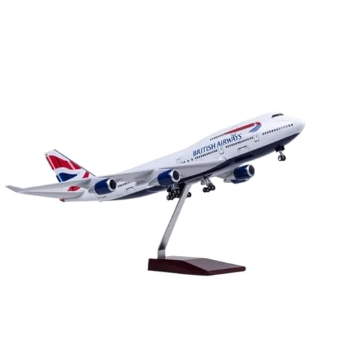 AQMUZE Miniaturmodelle Flugzeuge B747 British Airways-Flugzeugmodell Im Maßstab 1 150, Spielzeug, Leichtes Druckguss-Harz, Flugzeugserie, Ausstellungsgeschenk(No Light) von AQMUZE