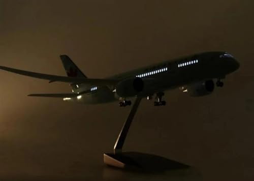 AQMUZE Miniaturmodelle Flugzeuge Dieselmodell Im Maßstab 1:130 Für Air Canada Boeing B787-Harzflugzeuge Mit Statischer Sammlungsanzeige Und Lichtern(with Light) von AQMUZE