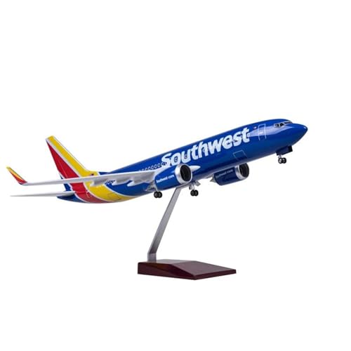 AQMUZE Miniaturmodelle Flugzeuge Druckgegossenes Flugzeugmodell Der Southwest Airlines Für Boeing 737 Aus Kunstharz Im Maßstab 1 85 Mit Lichtern Und Rädern(No Light) von AQMUZE