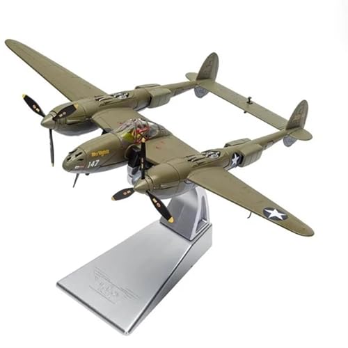 AQMUZE Miniaturmodelle Flugzeuge Druckguss-Modell des P-38G-Jägers Im Maßstab 1 72, Legierung, Fertiges Simulationsmodell, Statische Dekoration, Geschenke von AQMUZE