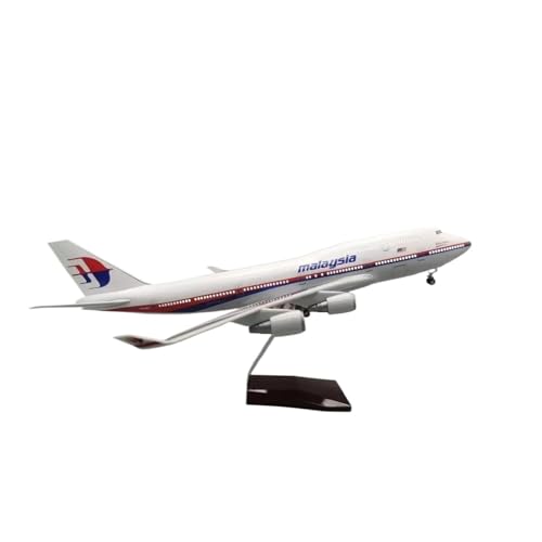 AQMUZE Miniaturmodelle Flugzeuge Maßstab 1 150 Für Boeing 747 Malaysia Flugzeugmodell Druckgussmaschine Souvenir Dekoration Gesammelte Statische Flugzeuge(with Light) von AQMUZE