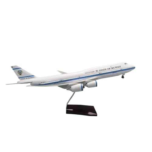 AQMUZE Miniaturmodelle Flugzeuge Maßstab 1 150 Für Kuwait Airways B747-8-Flugzeugspielzeug Mit Leichtem Kunstharz-Flugzeug-Sammelmodell(No Light) von AQMUZE