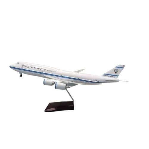 AQMUZE Miniaturmodelle Flugzeuge Maßstab 1 150 Für Kuwait Airways B747-8-Flugzeugspielzeug Mit Leichtem Kunstharz-Flugzeug-Sammelmodell(with Light) von AQMUZE