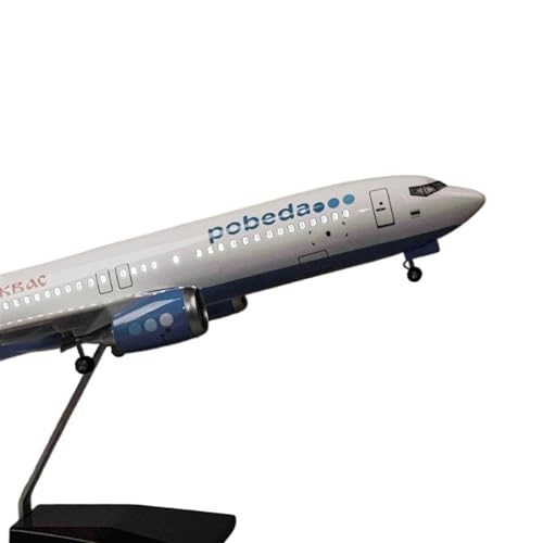 AQMUZE Miniaturmodelle Flugzeuge Maßstab 1 85 Für Das Ausstellungsmodell Der Boeing 737 Der Russian Victory Airlines Aus Kunstharzdruckguss(with Light) von AQMUZE