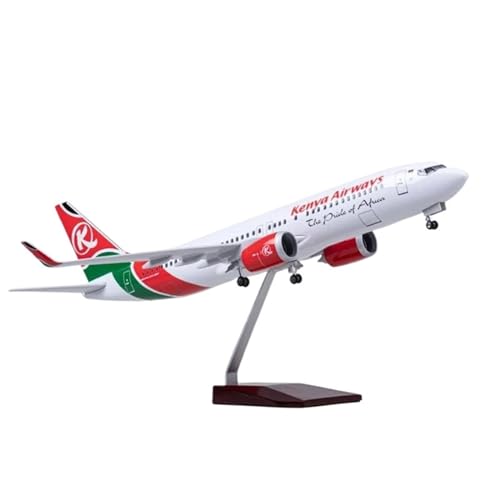 AQMUZE Miniaturmodelle Flugzeuge Maßstab 1 85 Für Das B737 MAX-Flugzeug Kenya Airways W, Leichtes Flugzeugmodell Aus Druckgussharz, Statische Sammlungsanzeige(No Light) von AQMUZE