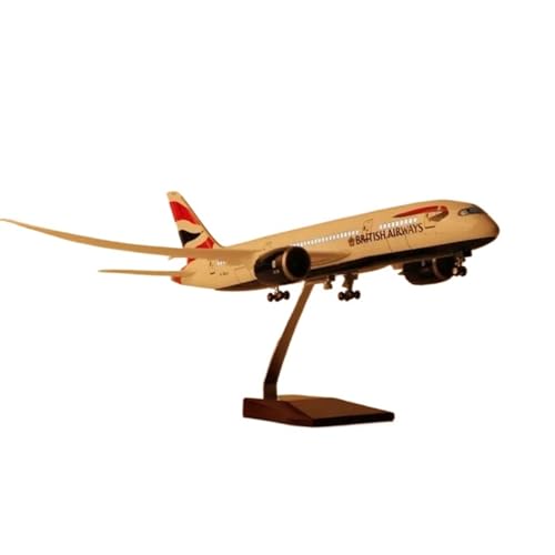 AQMUZE Miniaturmodelle Flugzeuge Maßstab 1:130 Für B787 Dreamliner British Airways Luftfahrtmodell, Leichtes Flugzeugsammlungsdisplay Aus Druckgussharz(W Light) von AQMUZE