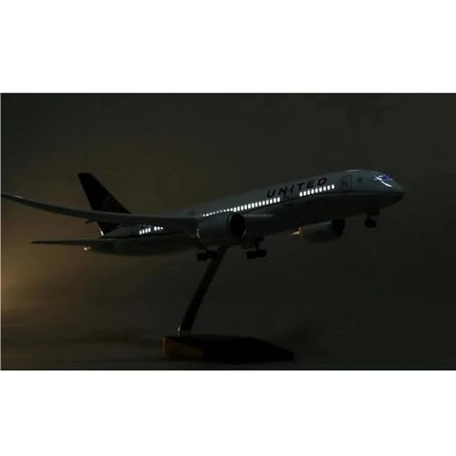 AQMUZE Miniaturmodelle Flugzeuge Maßstab 1:130 Für EIN Airbus-Druckgussmodell Aus Kunstharz Der United Airlines Boeing B787 Mit Statischer Beleuchtungssammlung(with Light) von AQMUZE