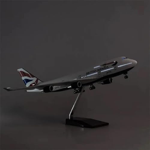 AQMUZE Miniaturmodelle Flugzeuge Modell Aus Druckgussharz Für A380 British Airways Mit Lichtern Und Rädern. Statisches Flugzeugpräsentationsgeschenk Im Maßstab 1 160(with Light) von AQMUZE