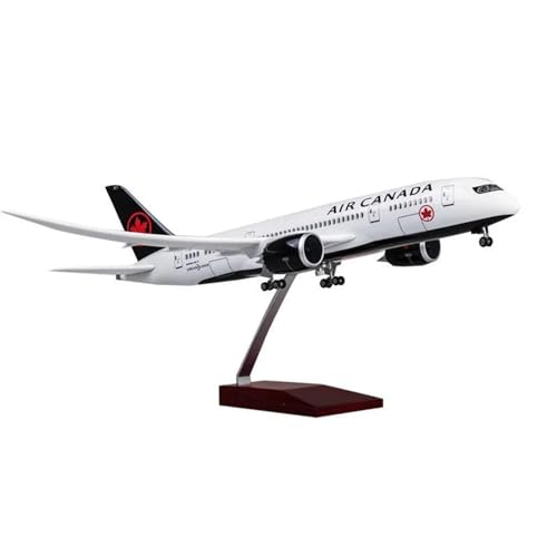 AQMUZE Miniaturmodelle Flugzeuge Modell Aus Druckgussharz Im Maßstab 1:130 Für Air Canada B787 Dreamliner Mit Lichtern Und Rädern, Sammlerdisplay, 43 cm(No Light) von AQMUZE