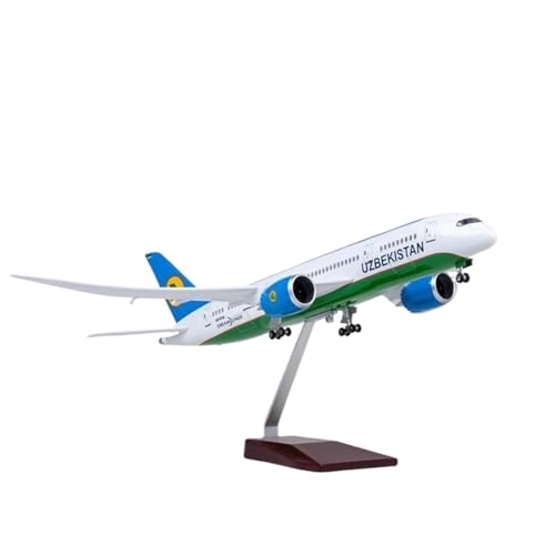 AQMUZE Miniaturmodelle Flugzeuge Modell Im Maßstab 1:130 Für Das Spielzeugflugzeug B787 Dreamliner Uzbekistan Airlines Mit Lichtern Und Rädern,Modell Aus Druckgussharz(No Light) von AQMUZE