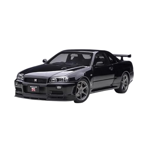 Druckguss-Modellauto Im Maßstab 1:18 Nissan GT R34 V-Spec Statische Legierung Weihnachtsschmuck(Black) von AQMUZE