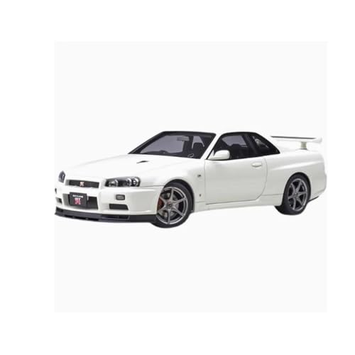 Druckguss-Modellauto Im Maßstab 1:18 Nissan GT R34 V-Spec Statische Legierung Weihnachtsschmuck(White) von AQMUZE