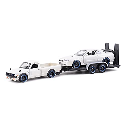 Für 1973 Datsun 620 Pick-UP & Skyline R34 GT-R 1 24 Static Die Cast Fahrzeuge Sammlermodell Sportwagen Spielzeug von AQMUZE