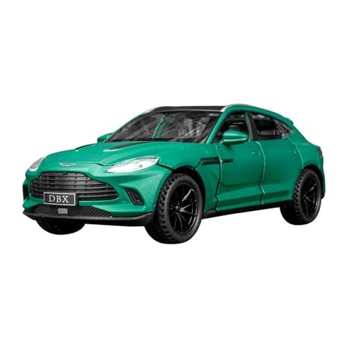 Für Aston Martin DBX 1:32 Legierung SUV Roadster Modell Metall Pull Back Auto Simulation Sound Und Licht Geschenk(Green) von AQMUZE